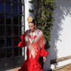 VESTIDO FLAMENCA JIMENA ROJO lunar burdeos