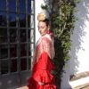 VESTIDO FLAMENCA JIMENA ROJO lunar burdeos - Imagen 2