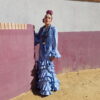 VESTIDO FLAMENCA JIMENA AZUL con lunar