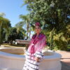 VESTIDO FLAMENCA LOLA BLANCO LUNAR NEGRO con cinta negra - Imagen 3