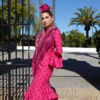 VESTIDO FLAMENCA CLEMENTINA buganvilla con lunar berenjena - Imagen 3
