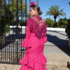 VESTIDO FLAMENCA CLEMENTINA buganvilla con lunar berenjena - Imagen 2