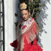 VESTIDO FLAMENCA JIMENA ROJO lunar burdeos - Imagen 3