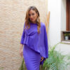 VESTIDO MANGA CAPA MALVA
