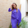 VESTIDO MANGA CAPA MALVA - Imagen 2