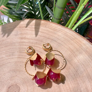 PENDIENTES FLORES BUGANVILLA