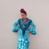 VESTIDO FLAMENCA JIMENA TURQUESA LUNAR