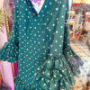 VESTIDO FLAMENCA CAYETANA VERDE LUNAR BLANCO - Imagen 2