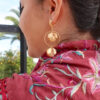 PENDIENTES FLORES BEIGE