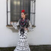 VESTIDO FLAMENCA CATALINA LUNAR BLANCO NEGRO - Imagen 2