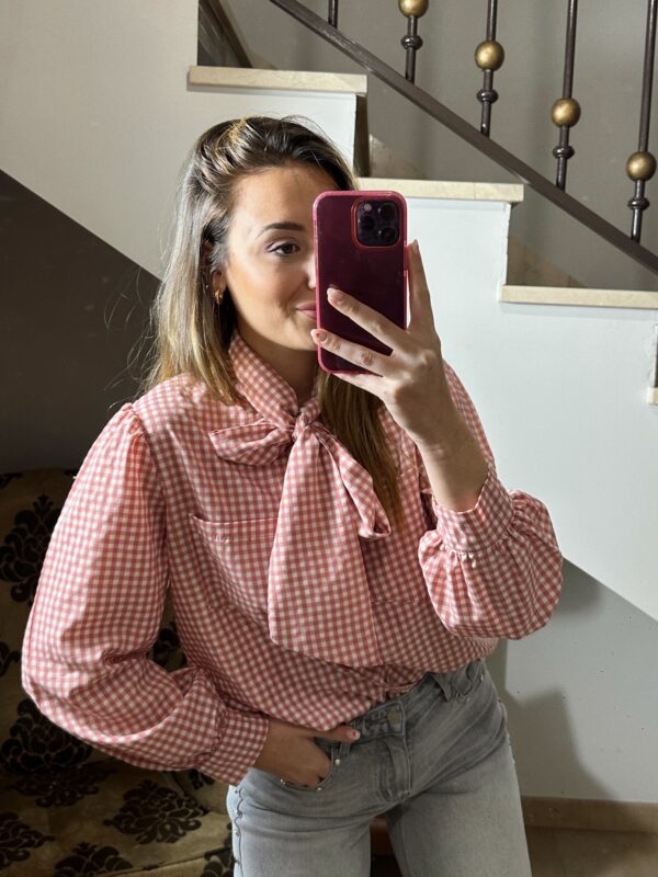 BLUSA VEGA VICHY MELOCOTÓN