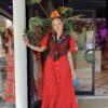 VESTIDO BATA MARISMA ROJO LUNAR NEGRO - Imagen 3