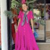 VESTIDO BATA MARISMA ROSA LUNAR NEGRO